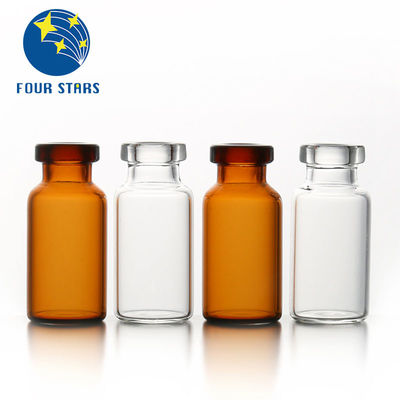명확한 호박색 약제 유리관 약병 2ml 7ml 10ml