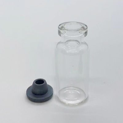 마개가있는 ISO 2R 투명 관형 주입 유리 병
